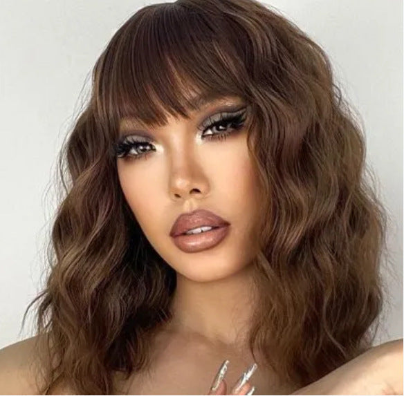 Women's Short Curly Hair Fluffy Waves Roll Wig Long Curls