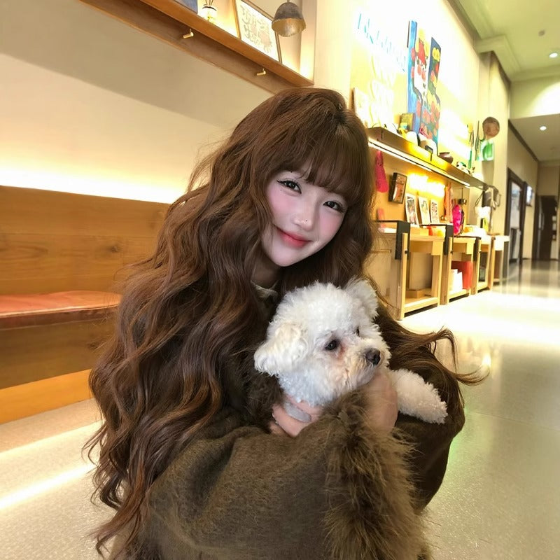 Coney Brown Big Wave Female Super Curly Hair Lolita Wig Long Curls