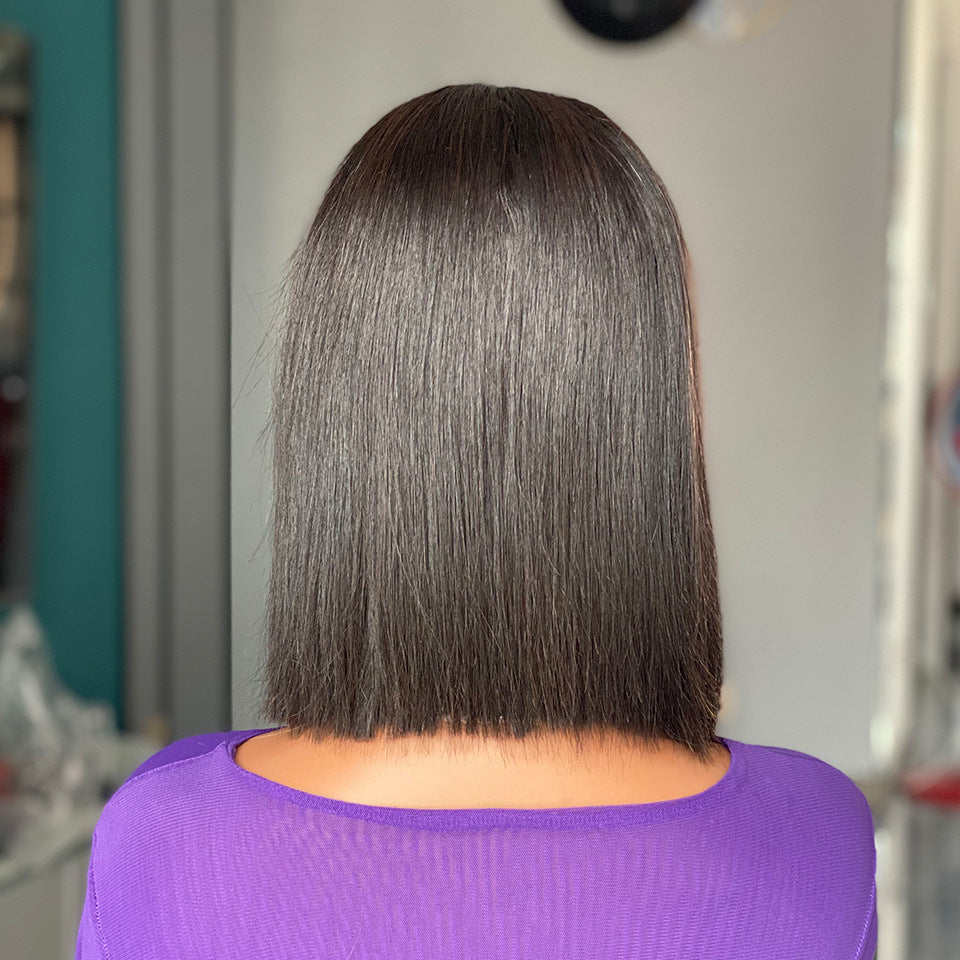 Charming Casual Beautiful Human Bone Straight Real Hair Wig