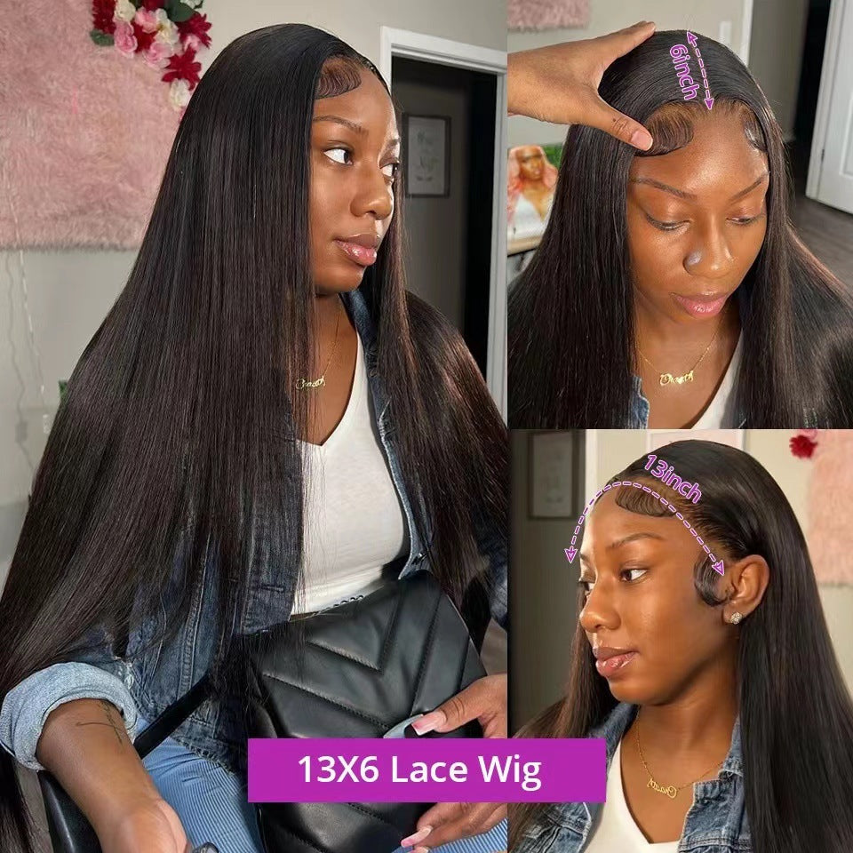 Classy Casual Front Lace Headgear Findings Long Straight Wig