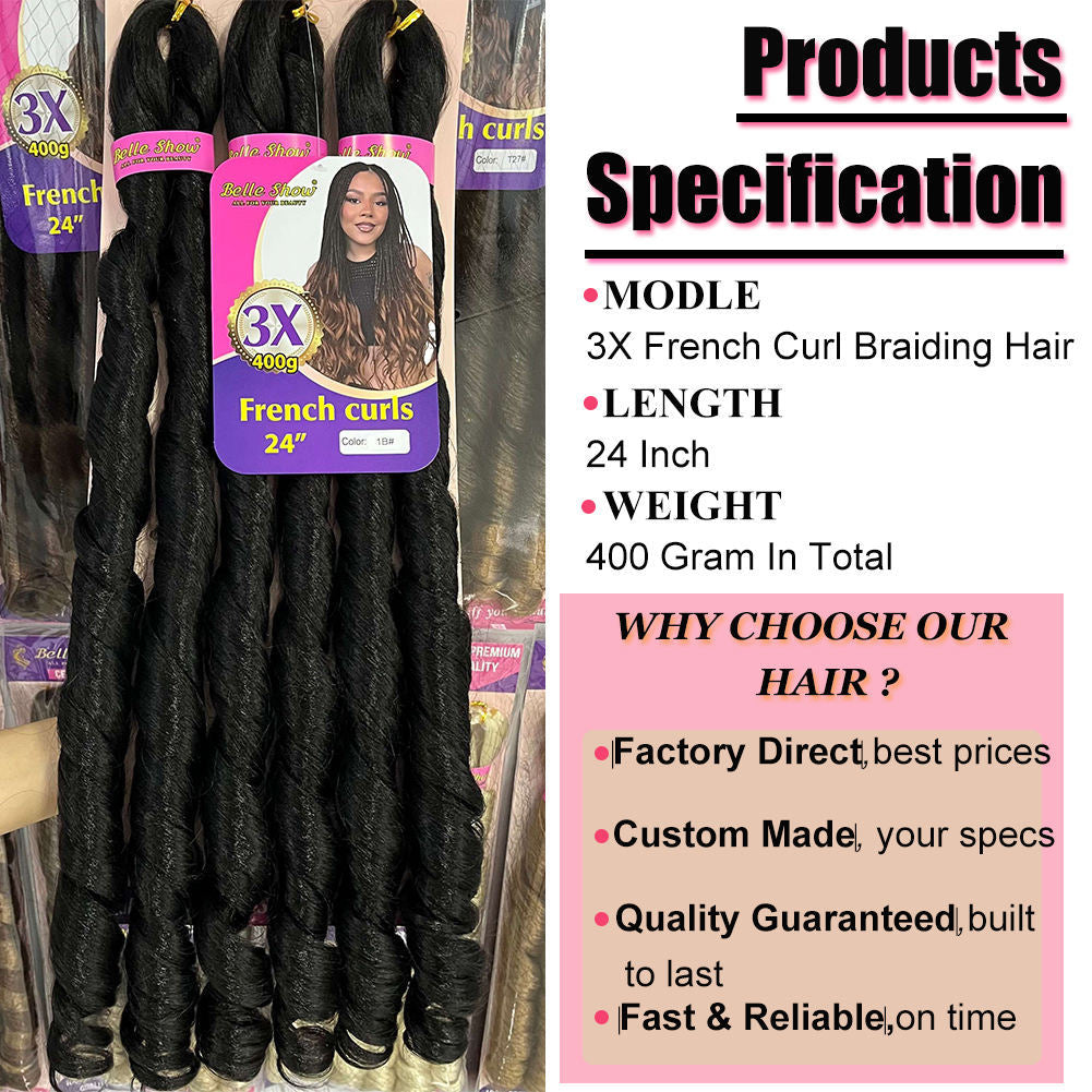 Fiber Low Temperature Tube Curved Large Wig Long Curls