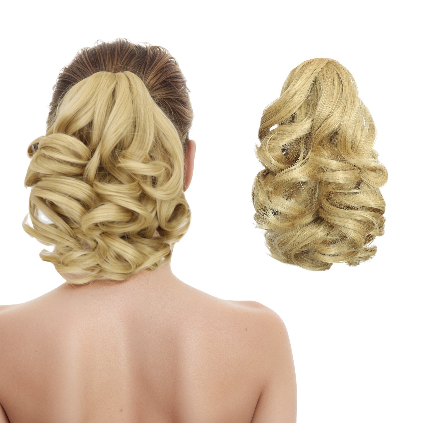 Tiger Mouth Grip Short Big Wave Wig Ponytail