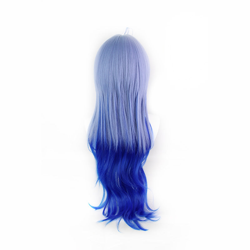 Beautiful Original God Sweet Rain Blue Gradient Long Hair Cos Wig