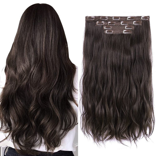 Long Curly Female Set Hairpiece Clip Chemical Fiber Hair Wig