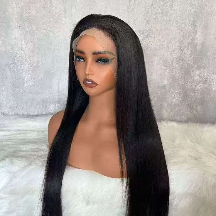 Straight Long Frontal Lace Brazilian Human Real Hair Wig