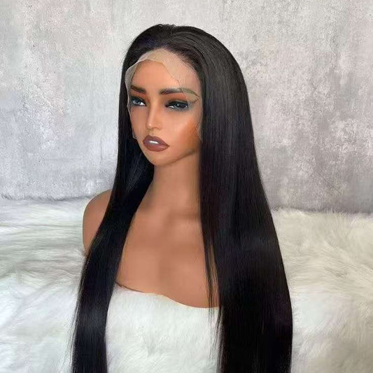 Straight Long Frontal Lace Brazilian Human Real Hair Wig