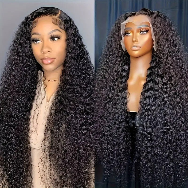 Women's Front Lace African Small Volume Curly Hair Head Wig Long Curls