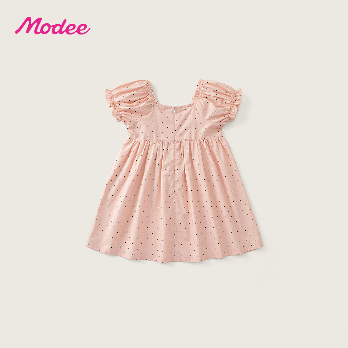 Pink Polka Dot Summer Korean Style Puff Children's Dress