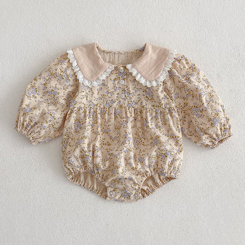 Children's Clothing Floral Romper Doll Collar Sisters Children's Dress