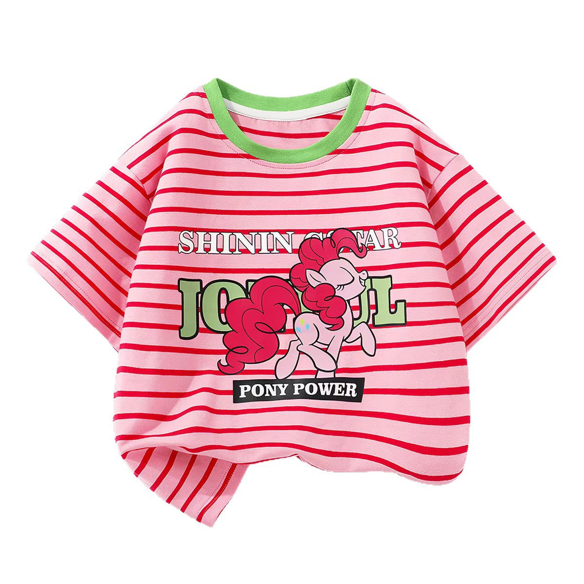 My Little Pony Striped Short-sleeved Summer Cute Cartoon Breathable Top Children's T-shirt