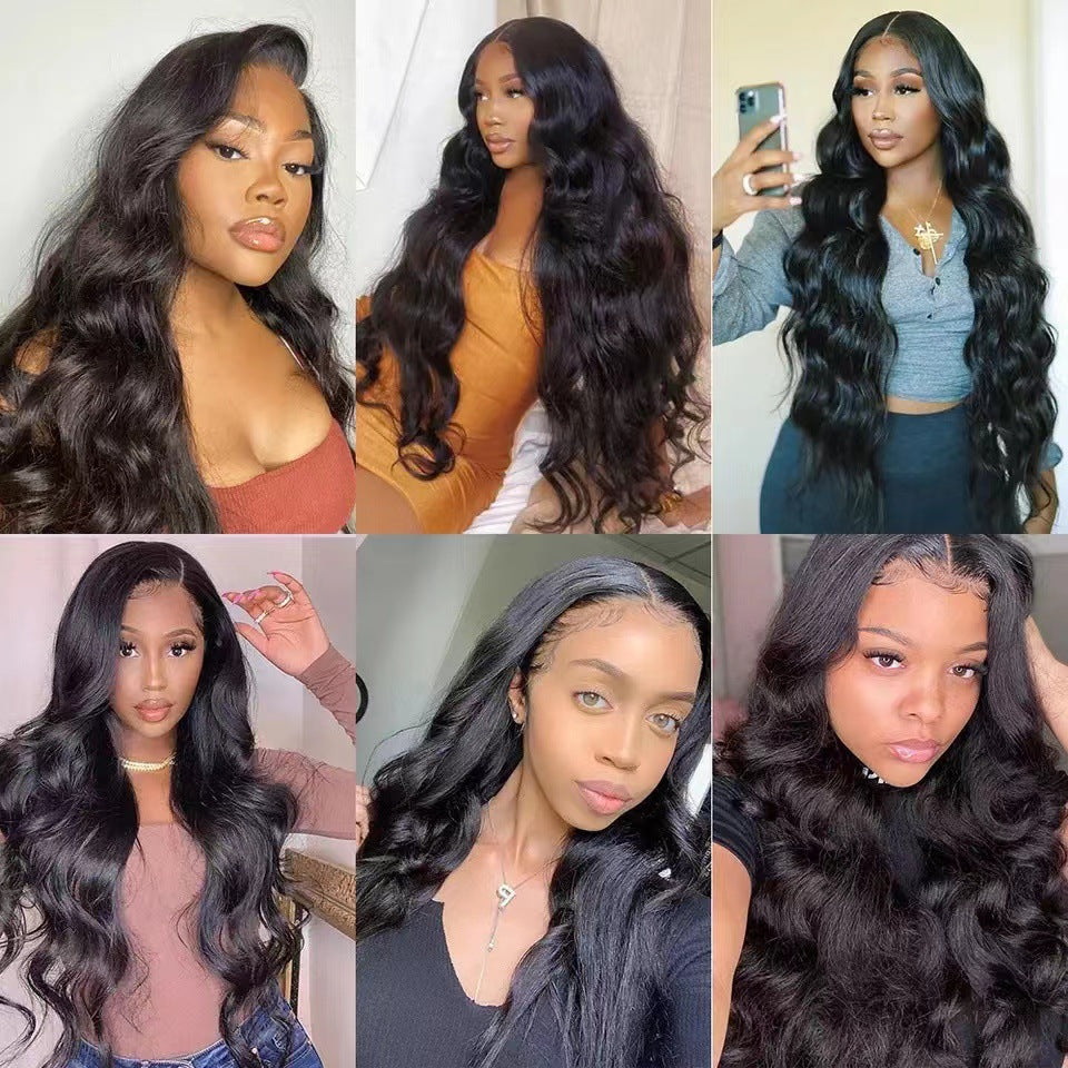 Front Lace African Small Volume Sheath Wig Long Curls