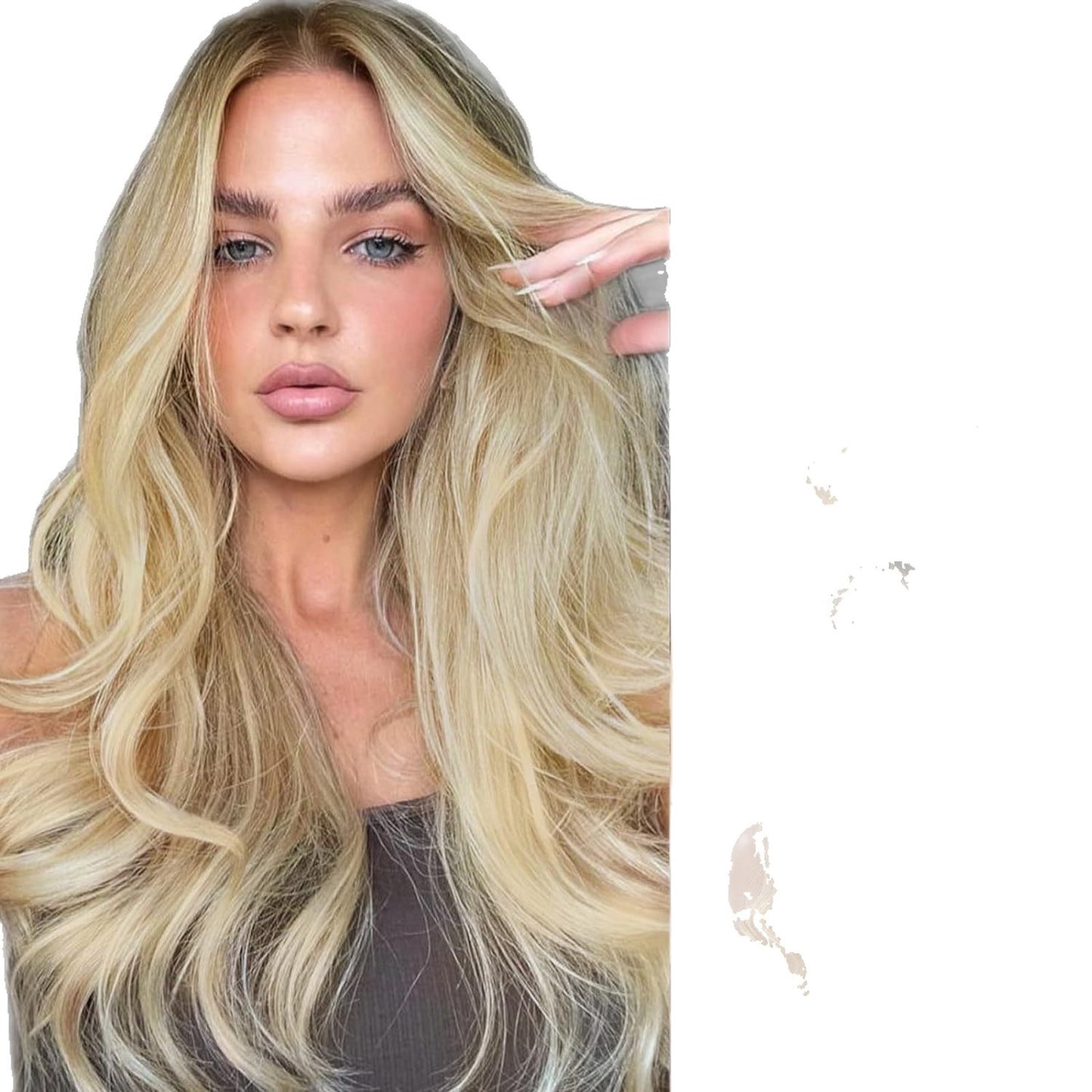 Women's Big Wave Curly Without Bangs Temperament Face Wig Long Curls