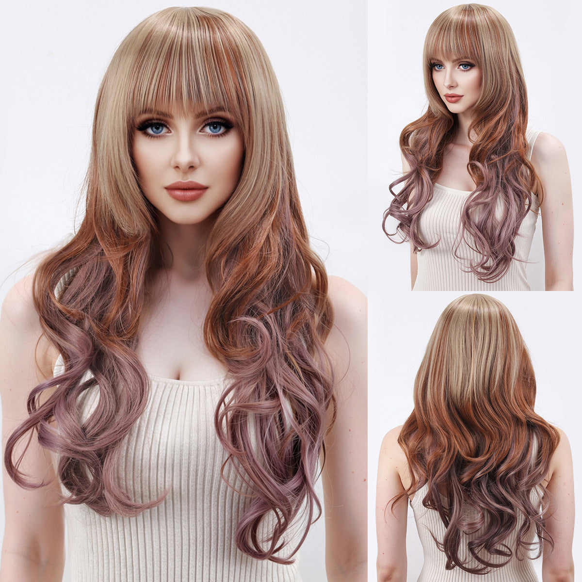 Fluffy Face Shaving Big Wave Chemical Fiber Head Cover My Wig Long Curls
