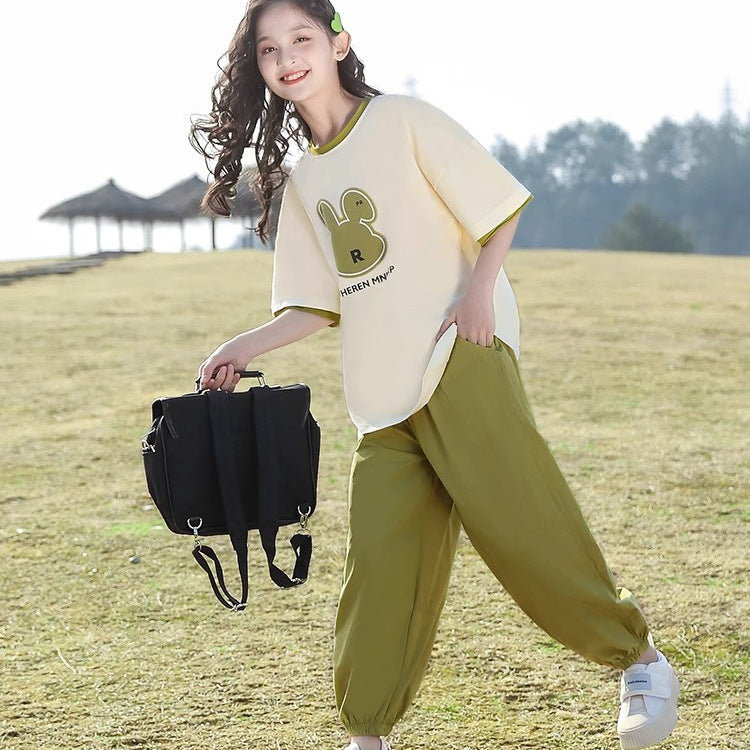 Children's Short Sleeve T-shirt Young Teen Clothing Children's Suit