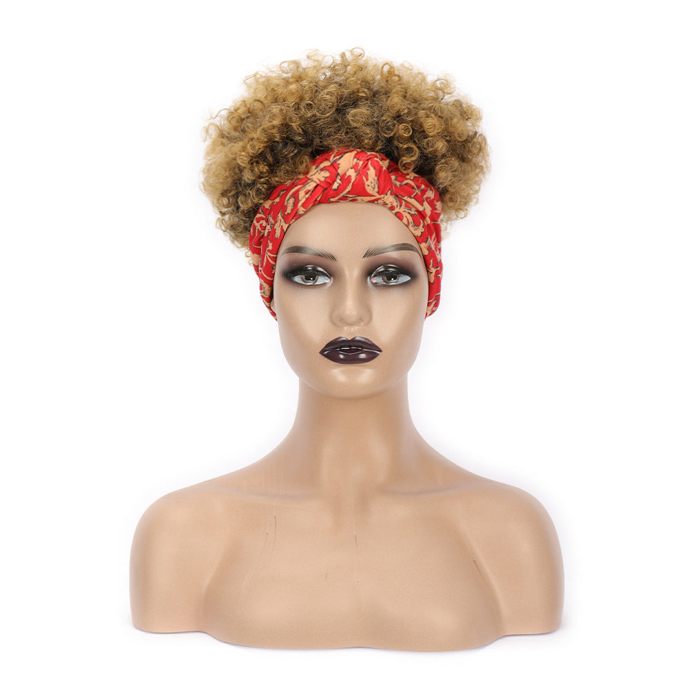 Towel African Small Volume Afro Synthetic Wig Short Curly Hair
