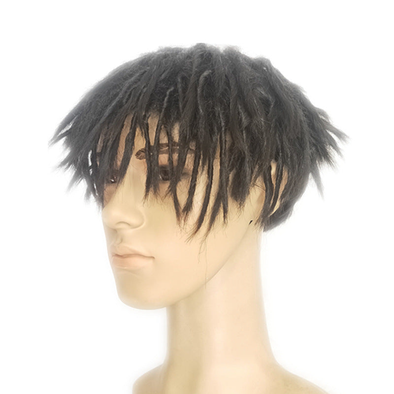 Men's Hot Dreadlocks Pullover Exaggerated Modeling Performance Foreigners Wig Short Straight Hair