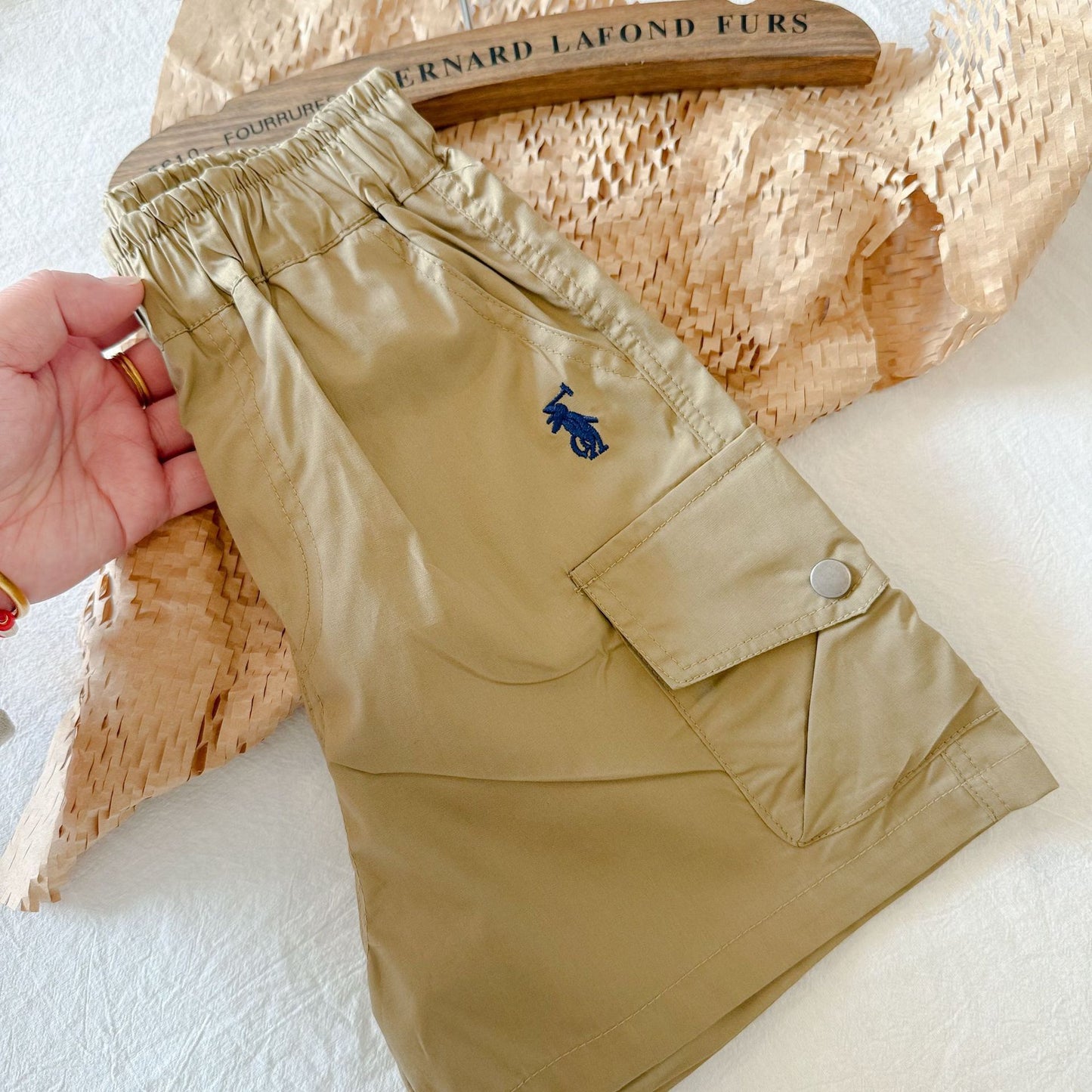 Women's & Children's Shorts Summer Solid Color Fifth Thin Pocket Middle Children's Pants