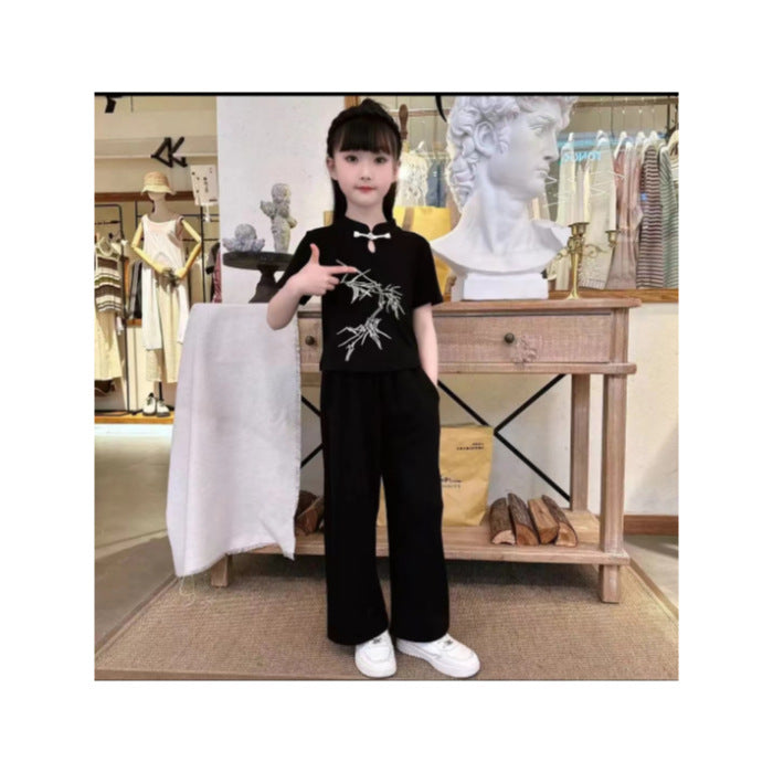 Medium Large Ice Silk National Trendy Style Children's Suit