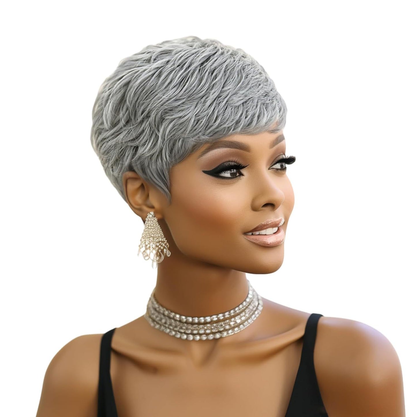Popular Human Mechanism Gray Granny Grey Real Hair Wig