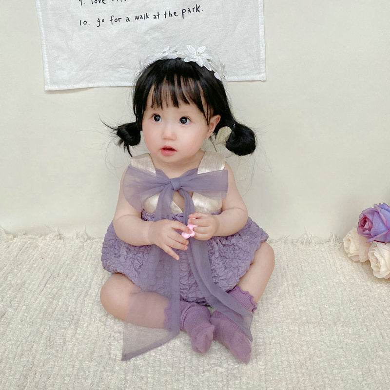 Summer Thin Rompers Sleeveless Princess Western Style Days Old One Jumpsuit, Climbing Suit