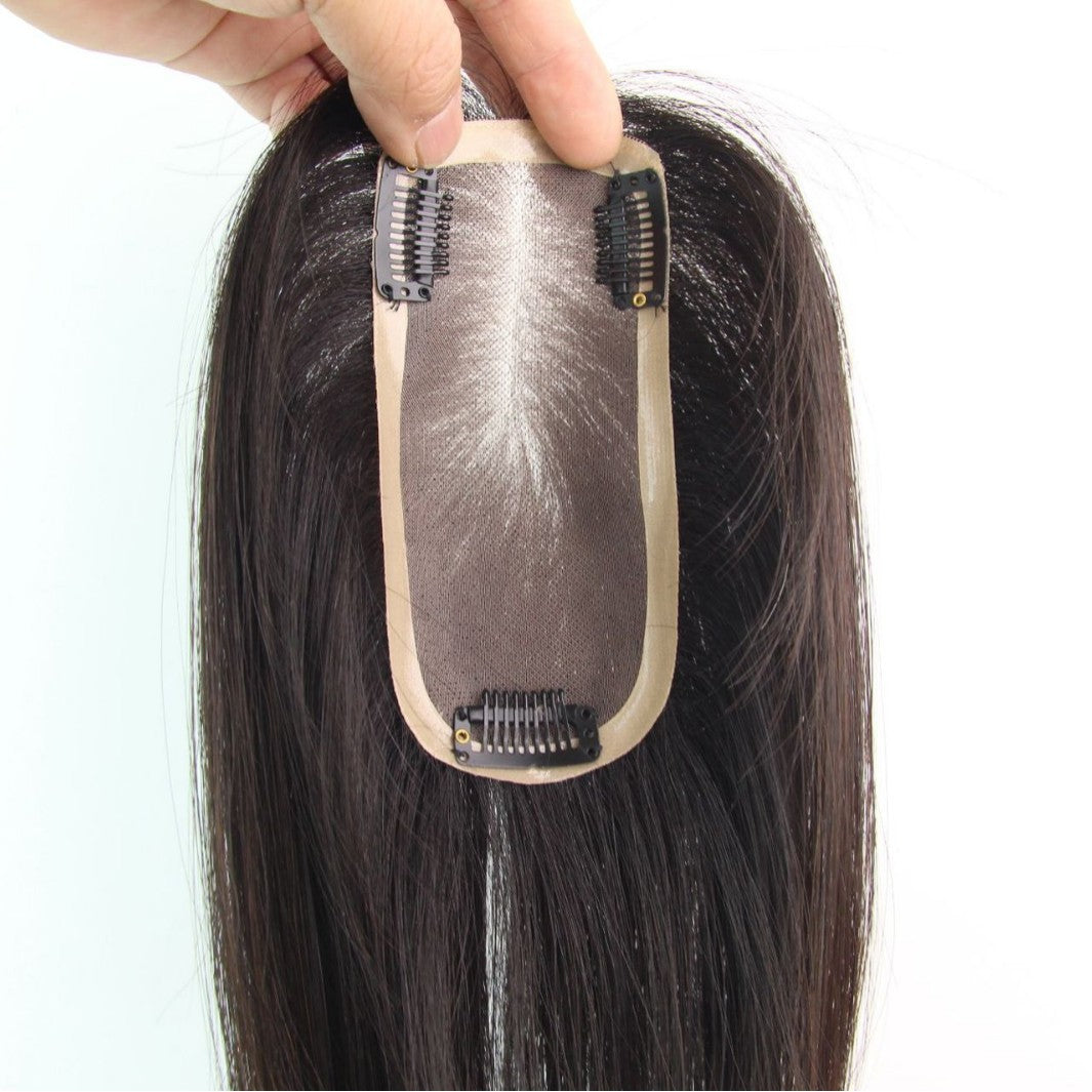 Woven Net Real Human Hair Head Hairpiece Light Breathable One Wig
