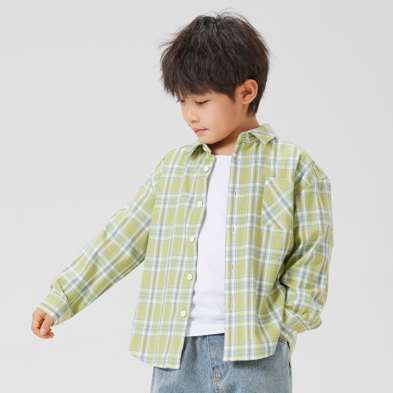 Children's Clothing Long Sleeve Lapel Spring Teens Babies Children's Shirt