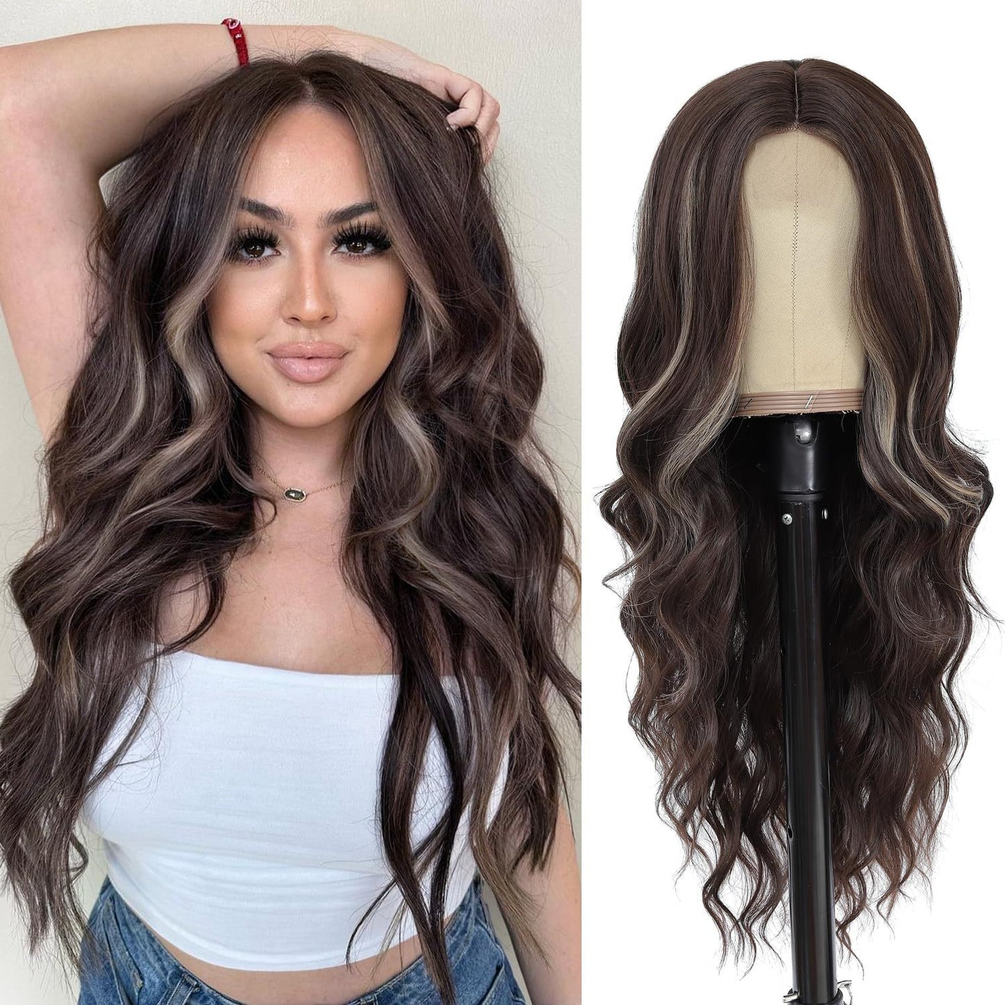 Women's Medium Large Wave Curly Hair Headgear Wig Long Curls