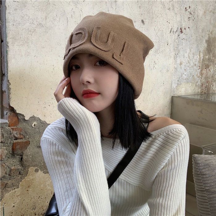Women's One-piece Shoulder Fashion Alphabet Knitting Pile Wig Short Straight Hair