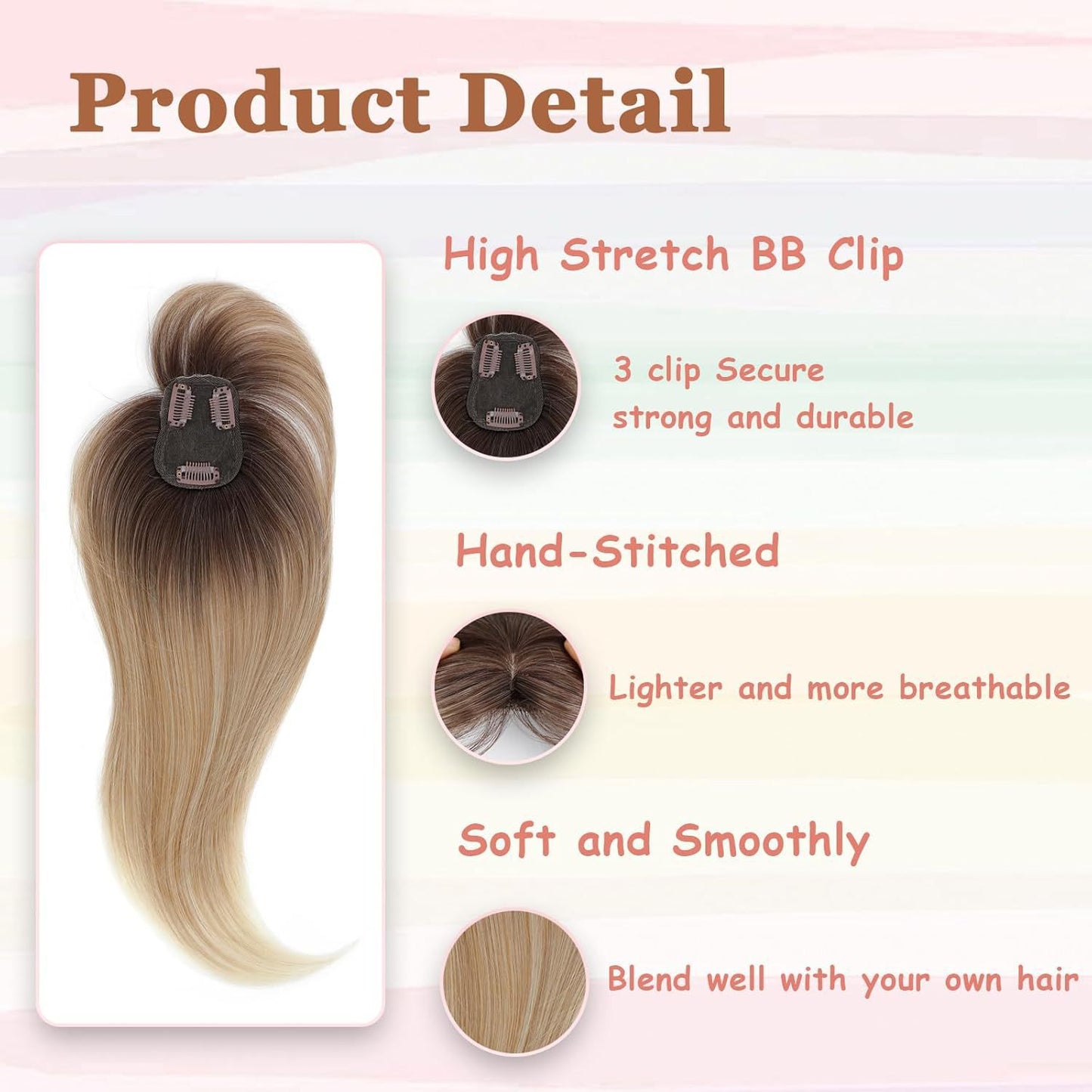 Hairpiece European Style Bangs Ladies Hairpin Natural Fluffy Wig