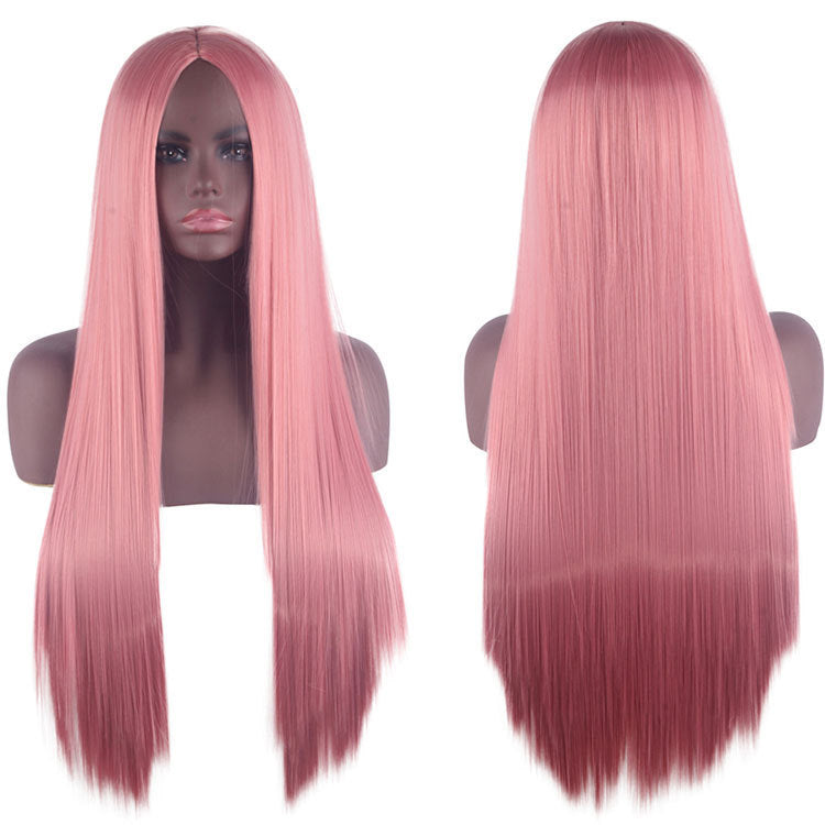 Universal Medium Scalp Black Long Straight Hair Cos Wig