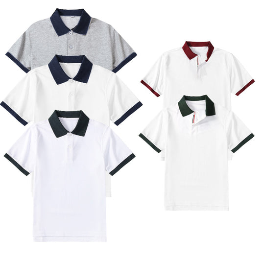 Women's & Men's Uniform Summer Short Shirt Cotton College Children's T-shirt