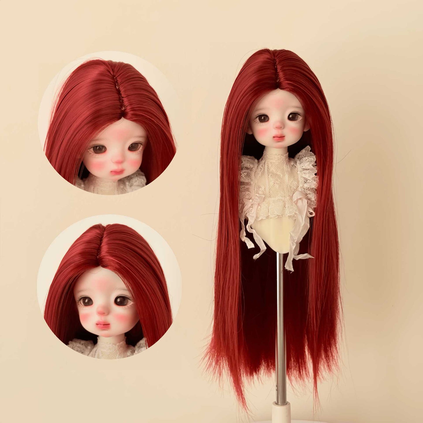 Doll Hair Accessories Blythe Soft Silk Medium Long Straight Dress Cos Wig
