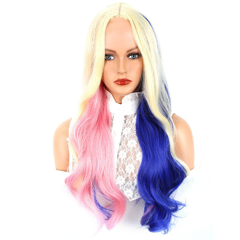 Women's Cover Long Hair Soft Natural Simulation Candy Color Cos Wig