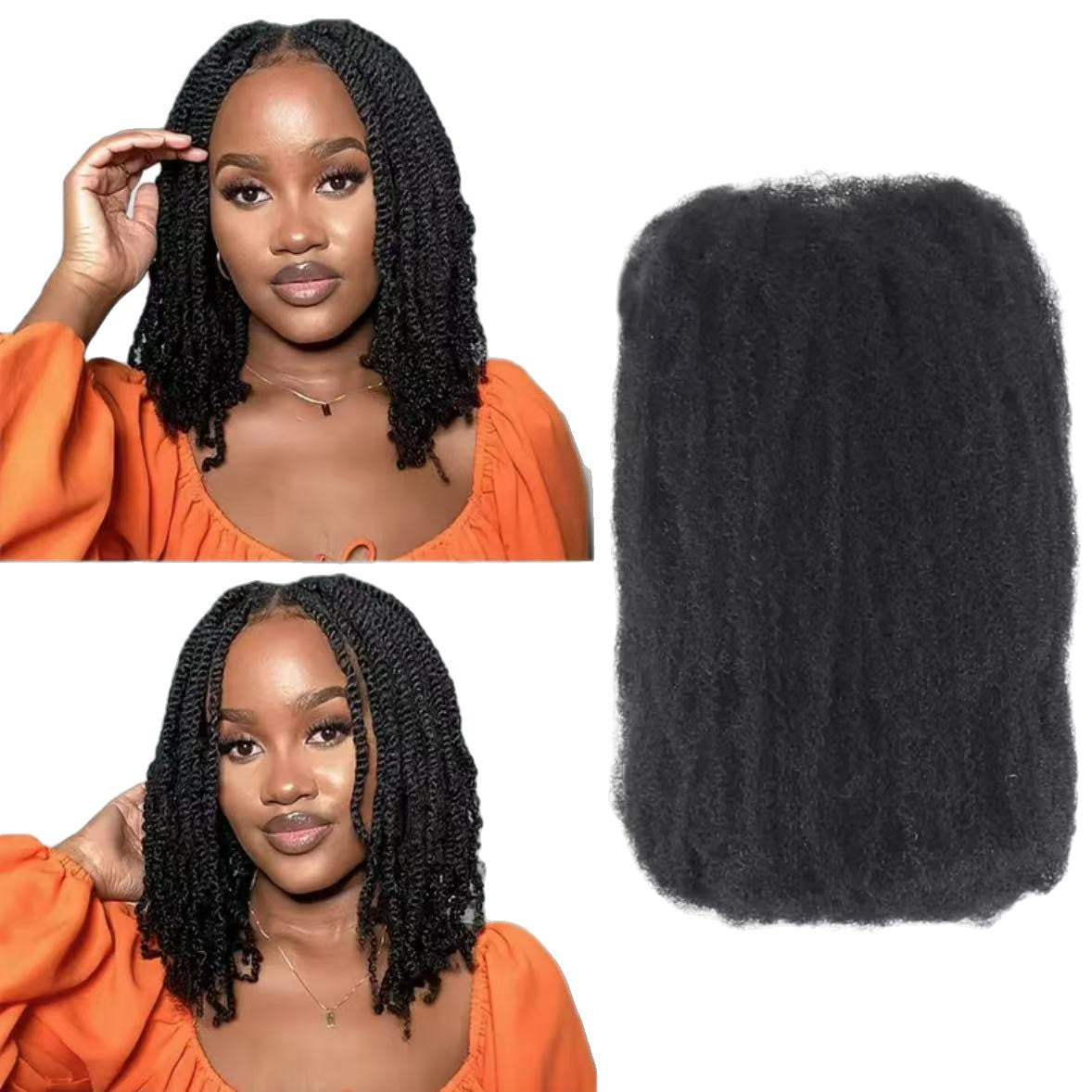 Creative Elegant Beautiful Human Puffy Bag Real Hair Wig