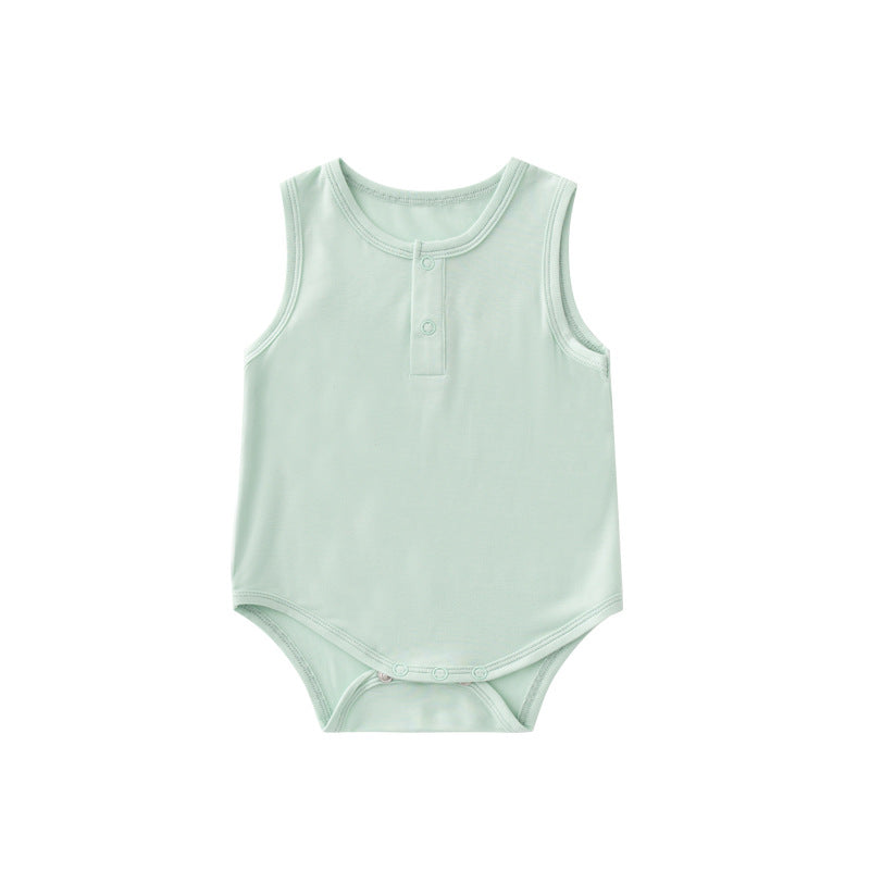 Fiber Clothes For Babies Summer Thin Clothing Sleeveless Vest Born Jumpsuit, Climbing Suit