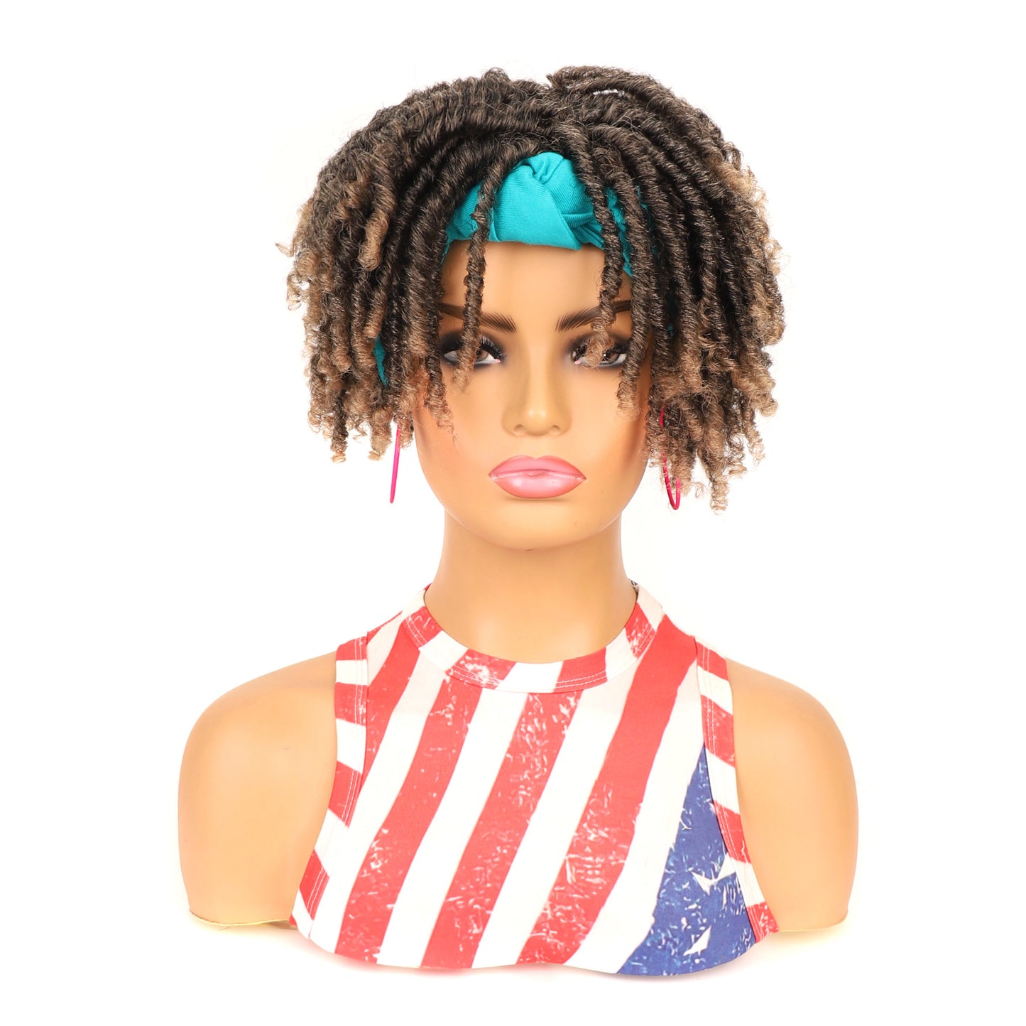 Turban Head Sleeve Curved Cover African Wig Short Curly Hair