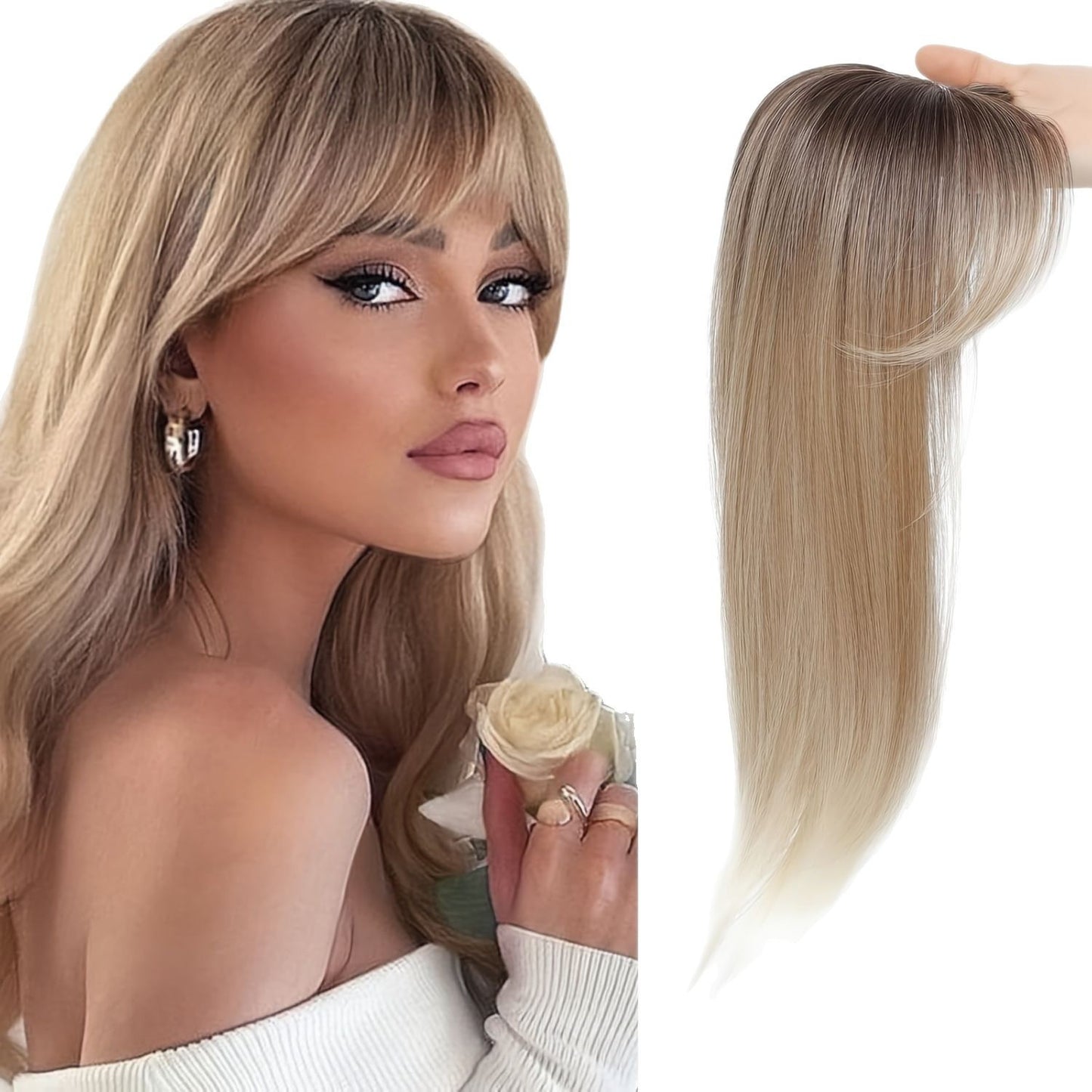 Hairpiece Appearance Natural Fluffy Barrettes Hair Extension Lady With Wig