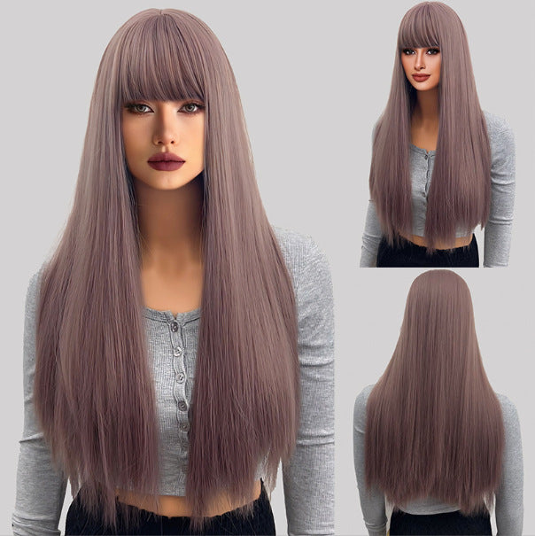 Women's Korean Style Fashion Hair Daily Simulation Long Straight Wig