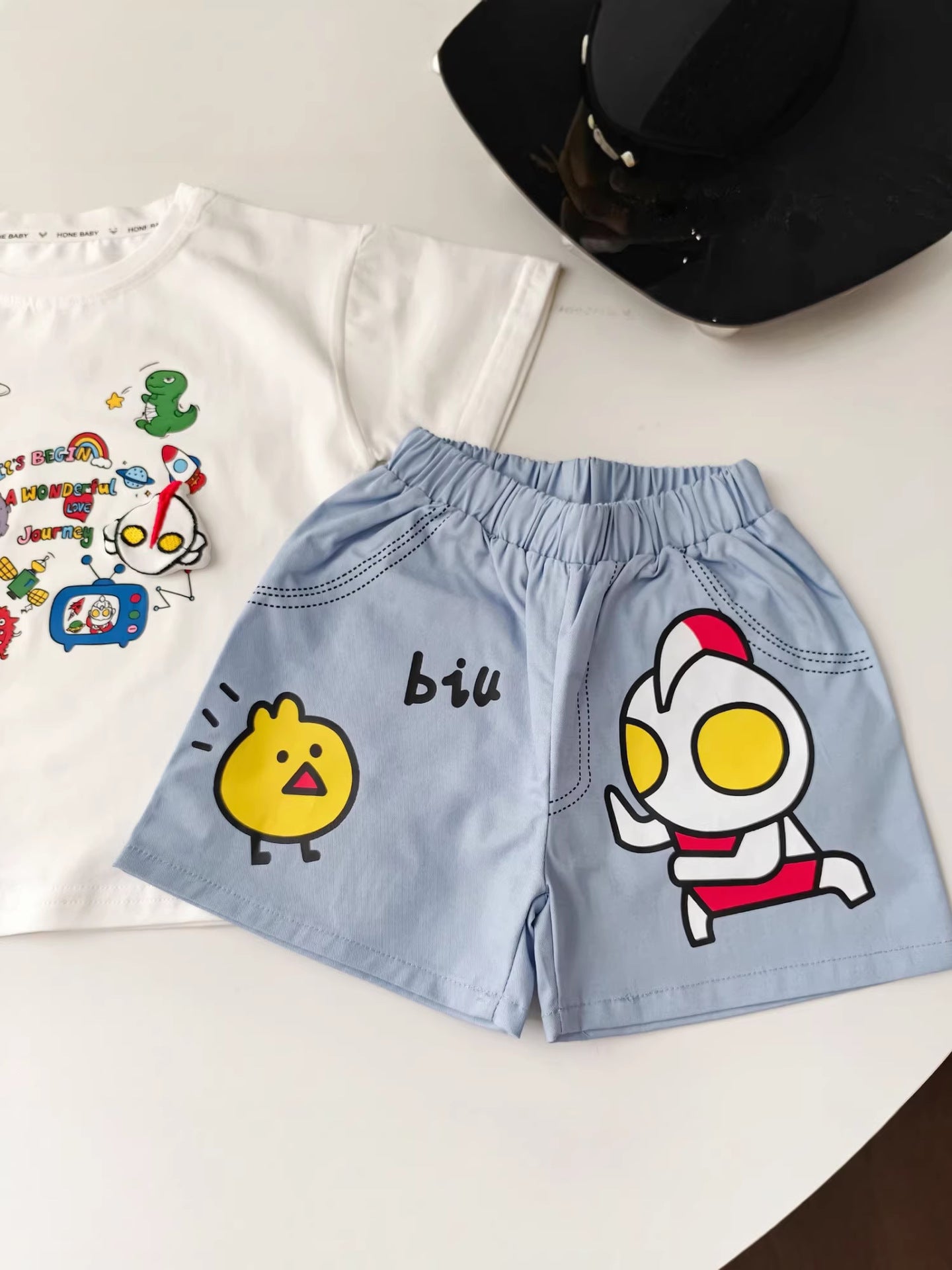 Children's Cartoon Western Style Summer Comfortable Breathable Casual Short Children's Suit