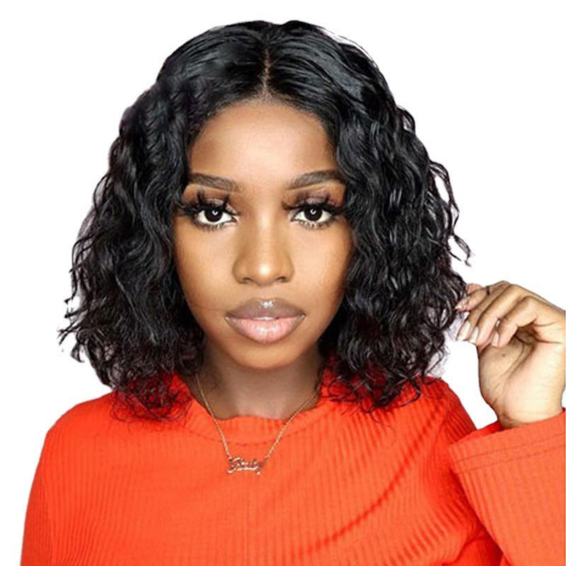 Women's African Simulation Medium Small Volume Afro Chemical Wig Short Curly Hair