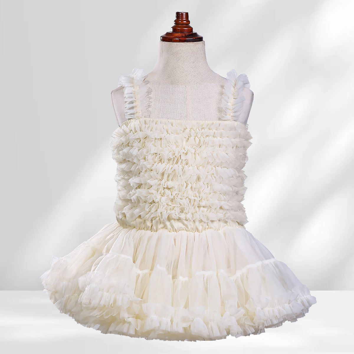 Children's Purple Princess Suspender Layered Mesh Bubble Skirt Performance Children's Dress