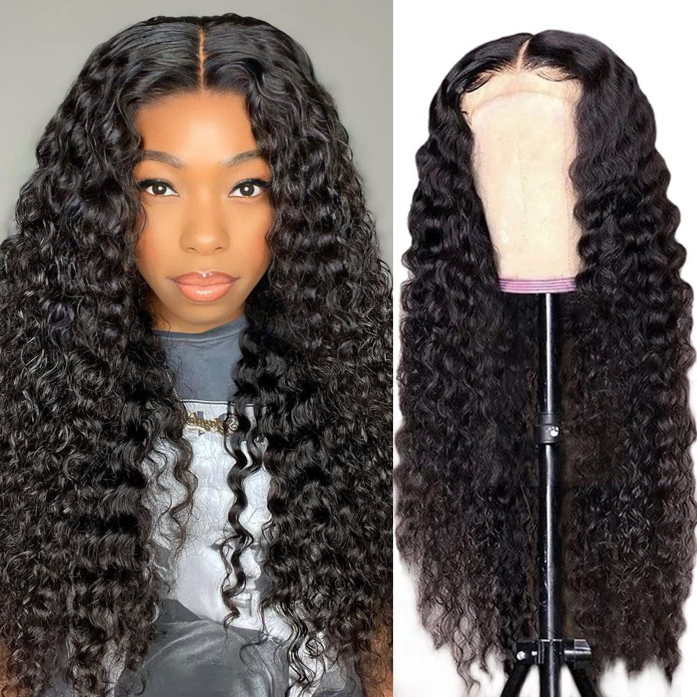 Women's Lace Light Gold Wigs With Small Curly Hair Medium Points Wig Long Curls