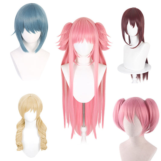 Apricot Small Round Short Hair Long Bar Yan Beautiful Tree Cos Wig