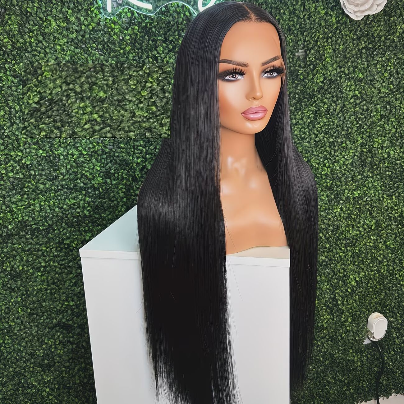 Shape Universal Simulation Scalp Top Rose Long Straight Wig