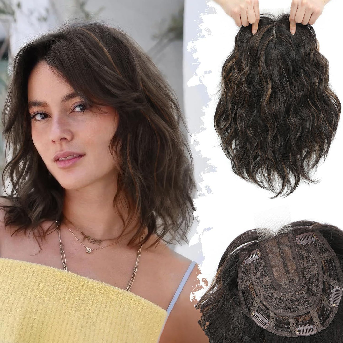 Headgear Female Chemical Fiber Top Lace Wig Short Curly Hair