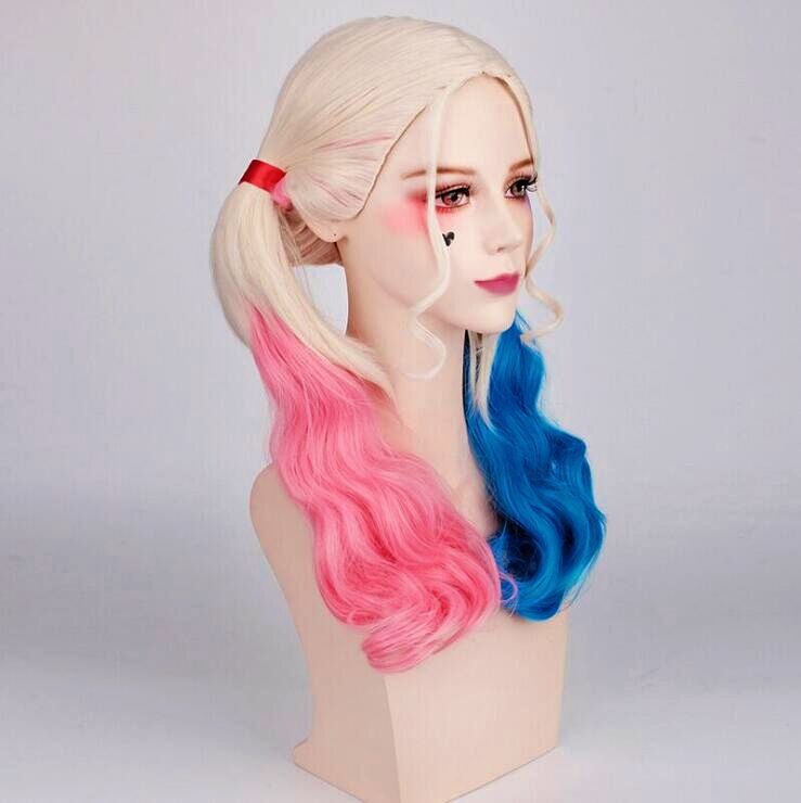 Movie Suicide Squad Ugly Harley Quinn Double Cos Wig