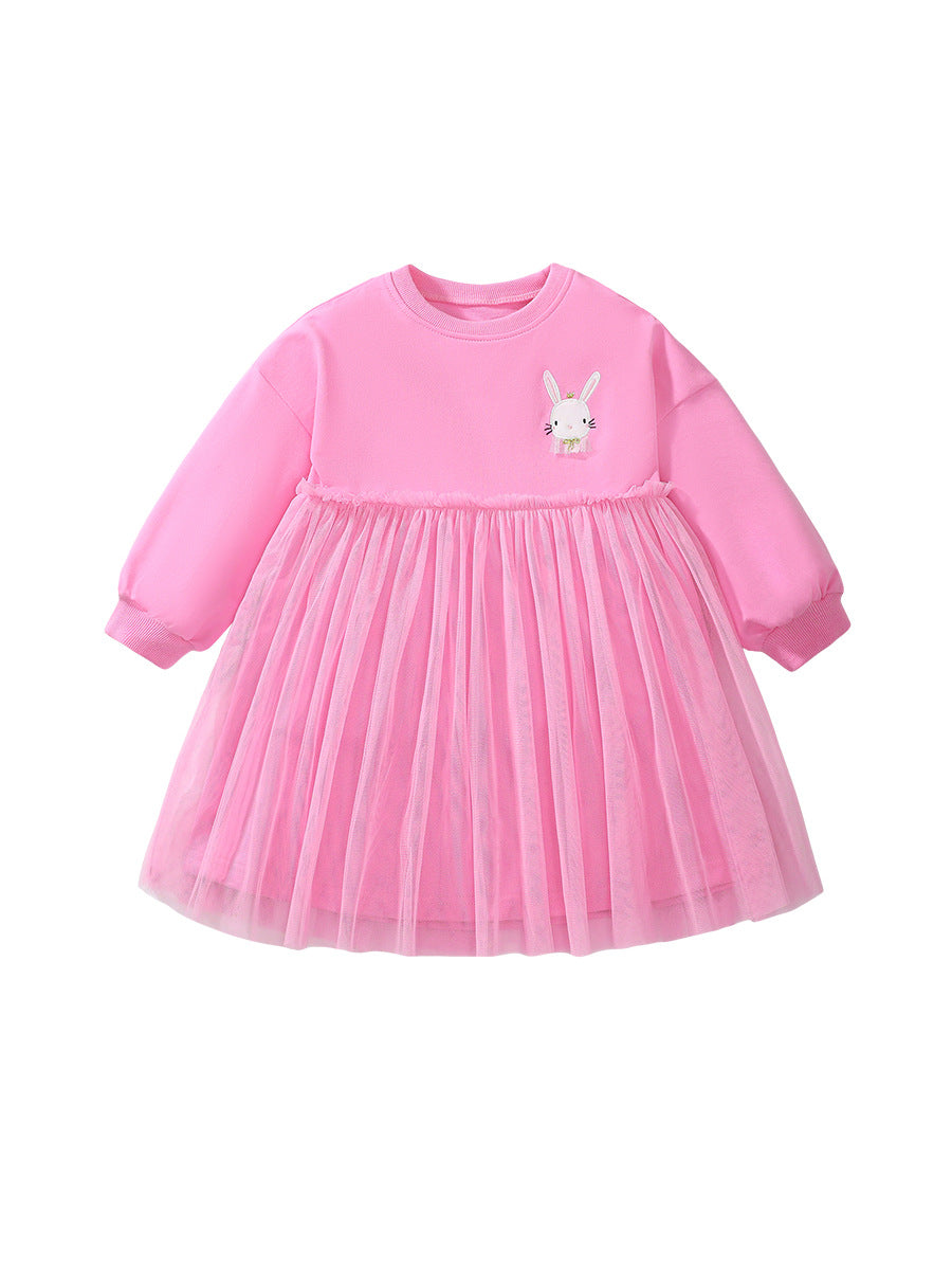 Long-sleeved Tulle Skirt Autumn Cotton Princess Children's Dress