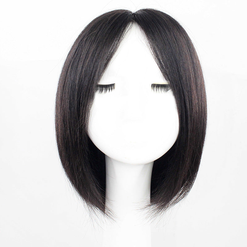 Women's Straight Set Front Lace Imitation Delivery Needle French Bangs Real Hair Wig