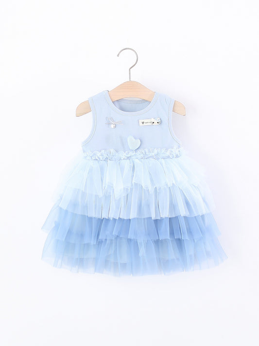 Children's Clothing Sleeveless One-piece Summer Gradient Color Tulle Children's Dress