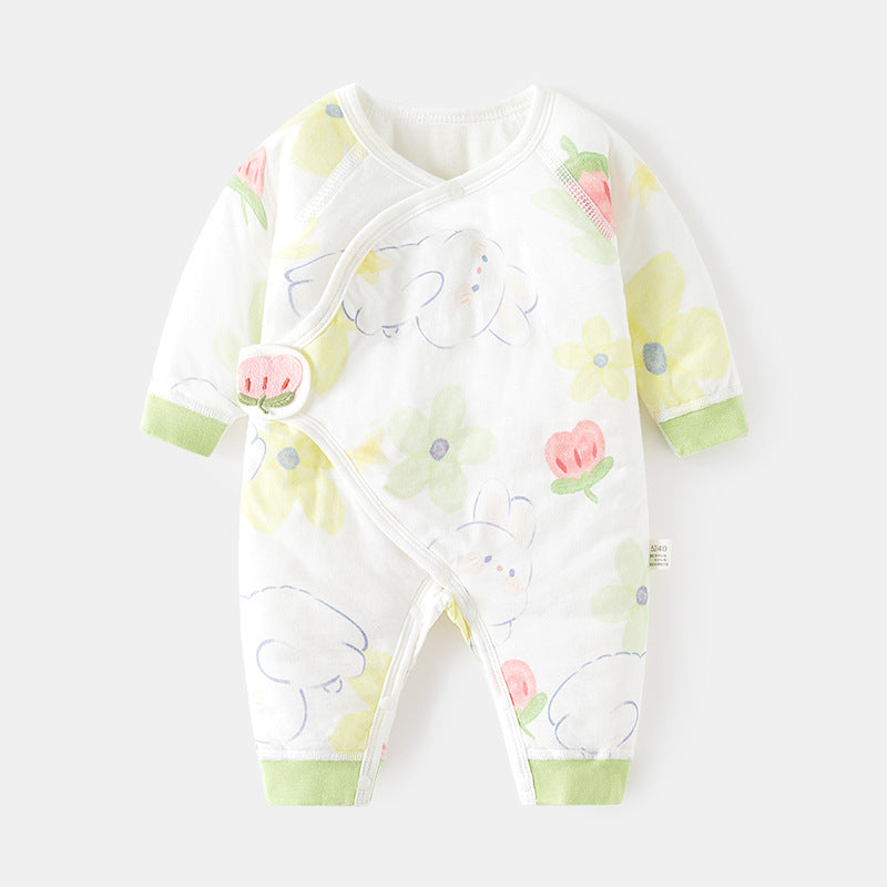 Born Quilted Jumpsuit Thin Cotton Boneless Romper Gown Jumpsuit, Climbing Suit